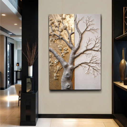 Tree American Basswood Impasto Wall Art