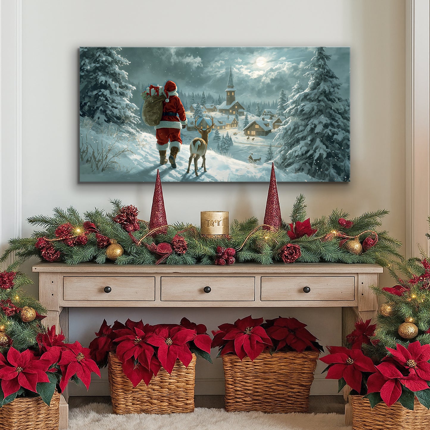 Starry Landscape Christmas Eve Wall Art