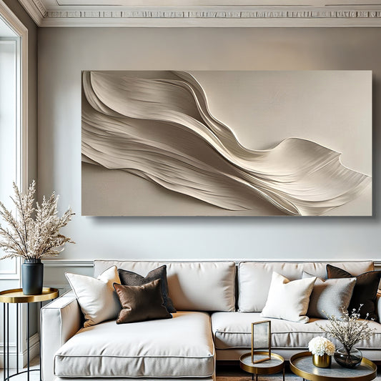 Beige Abstract Minimalist Wall Art