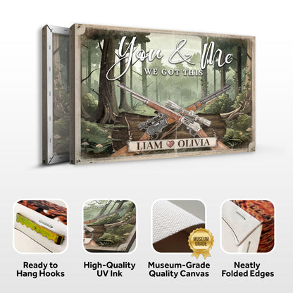 Gun Themed We Got This Couple Sign - Image by Tailored Canvases