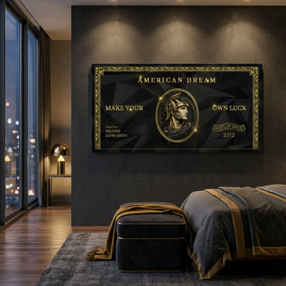 Personalized American Dream “Make Your Own Luck” Wall Sign