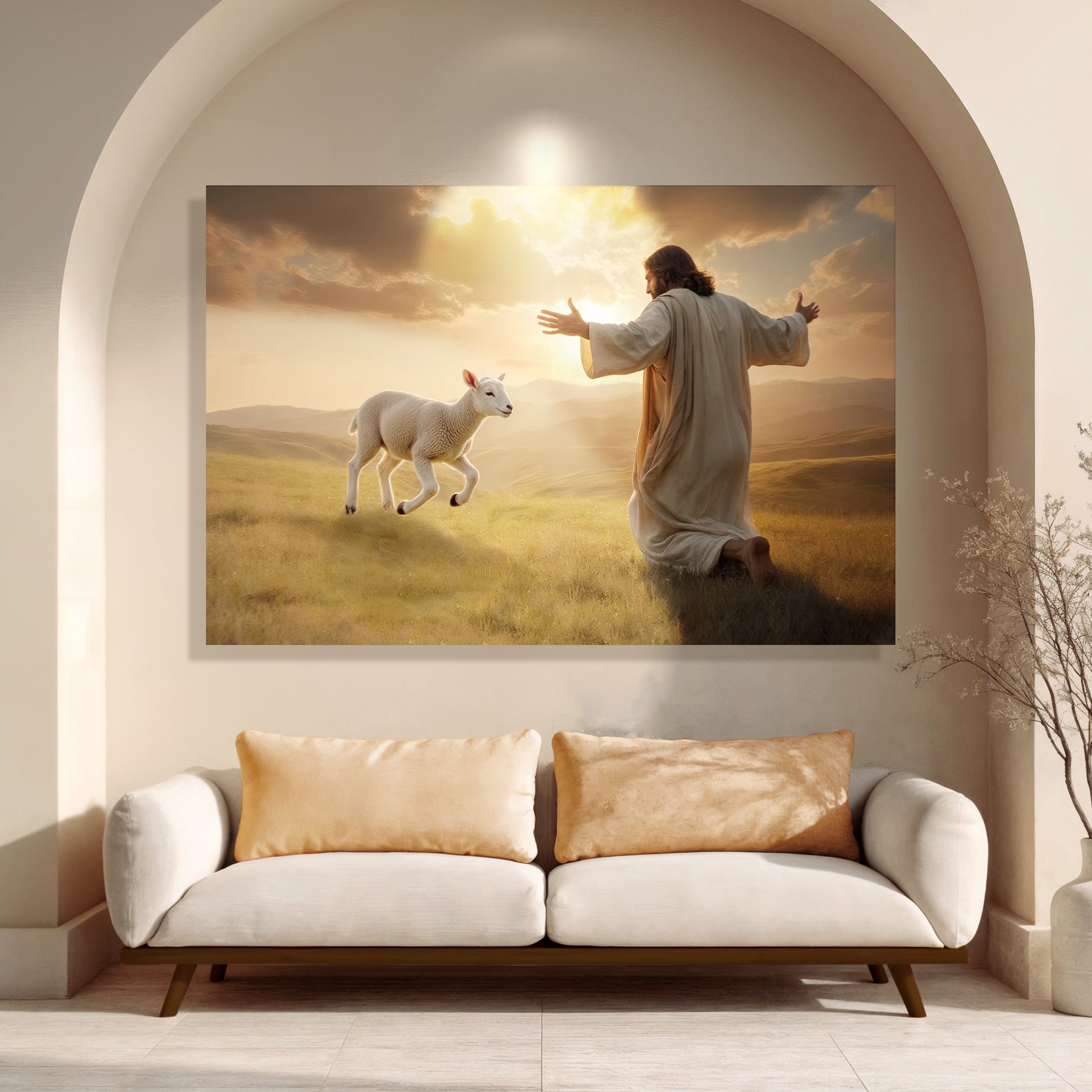 Lamb Runs To Jesus Faith Wall Art