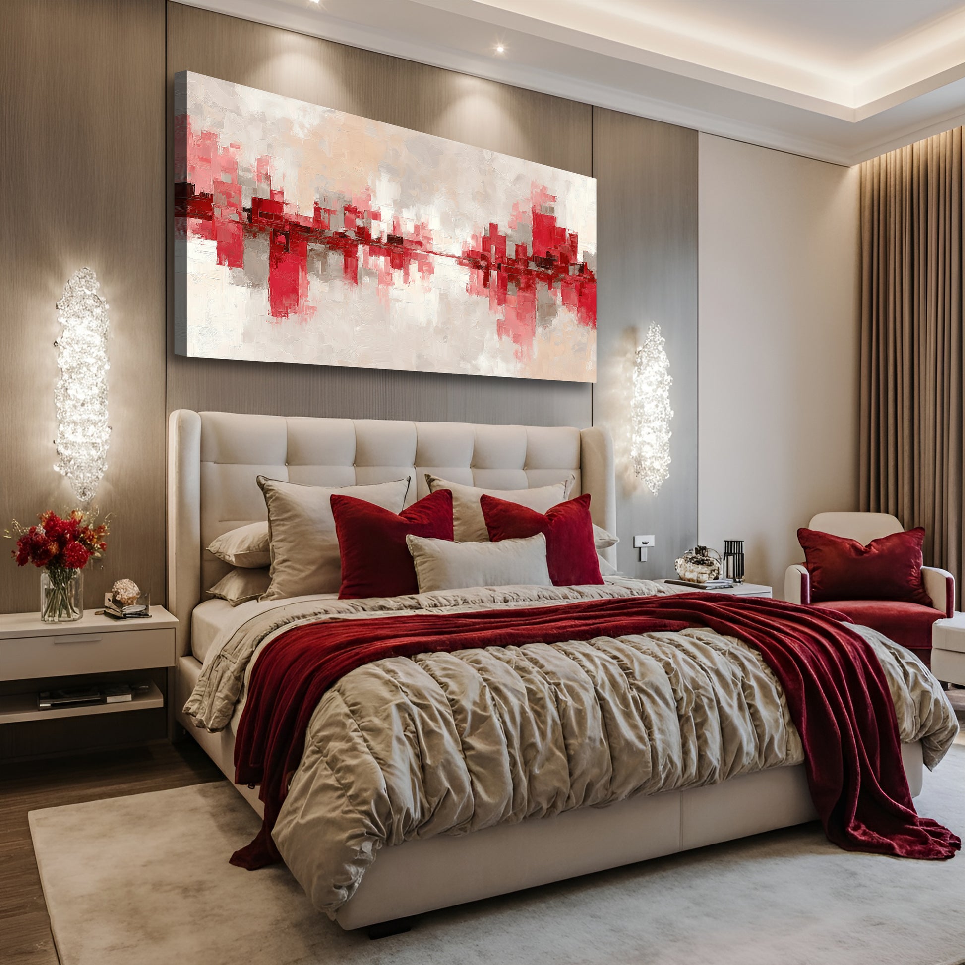 Abstract Red Wall Art