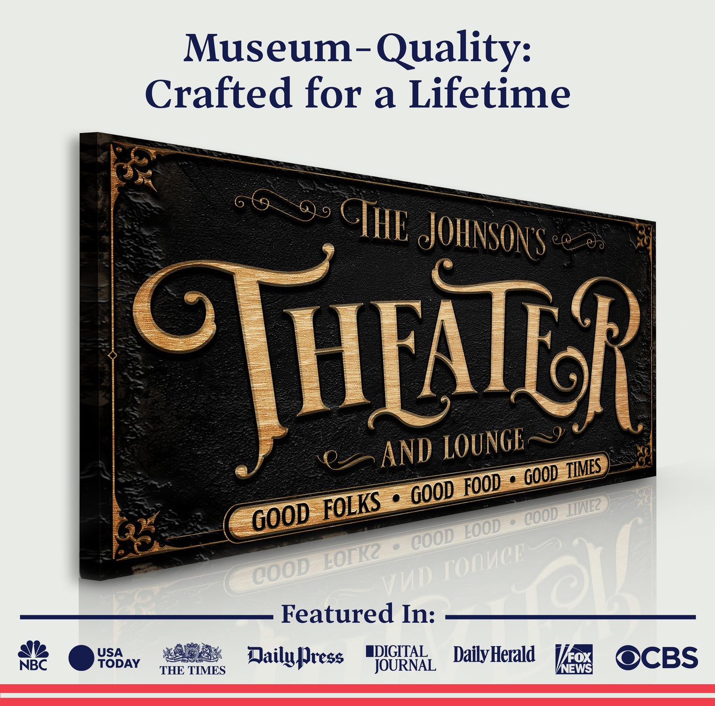 Personalized Theater Sign III Quality - Image by Tailored Canvases