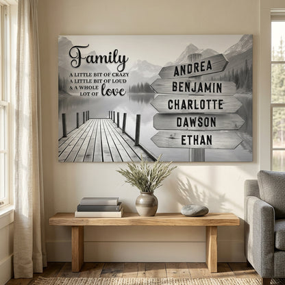 Family A Whole Lot Of Love Grey Wall Sign