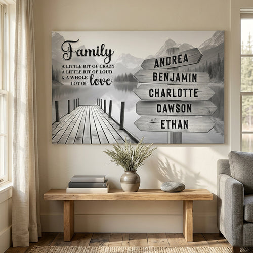 Family A Whole Lot Of Love Grey Wall Sign