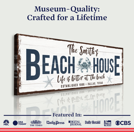 Personalized Beach House Sign Quality - Image by Tailored Canvases