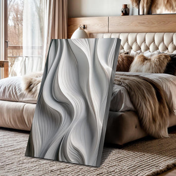 Modern Monochrome Waves Abstract Wall Art