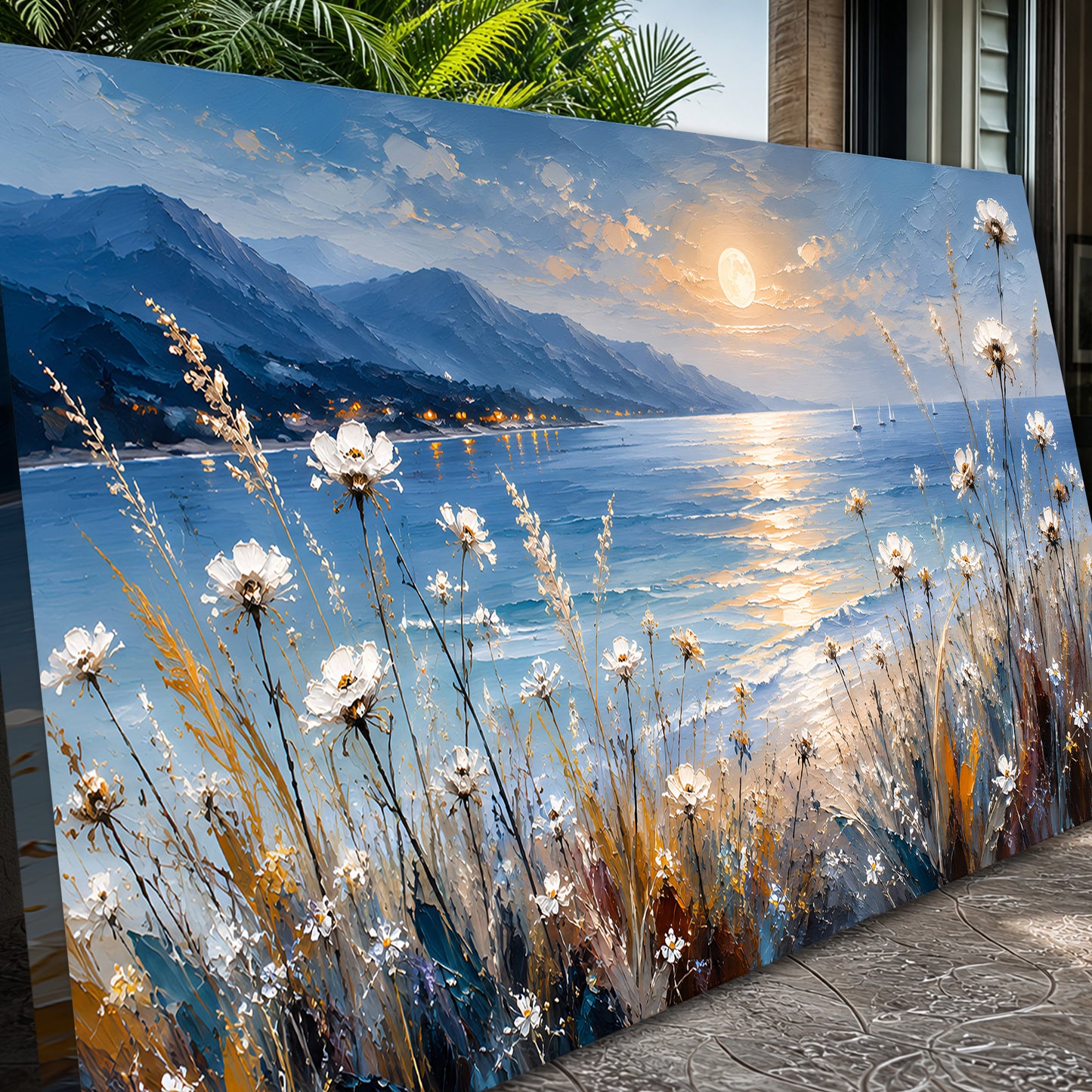 Moonlit Coastal Meadow