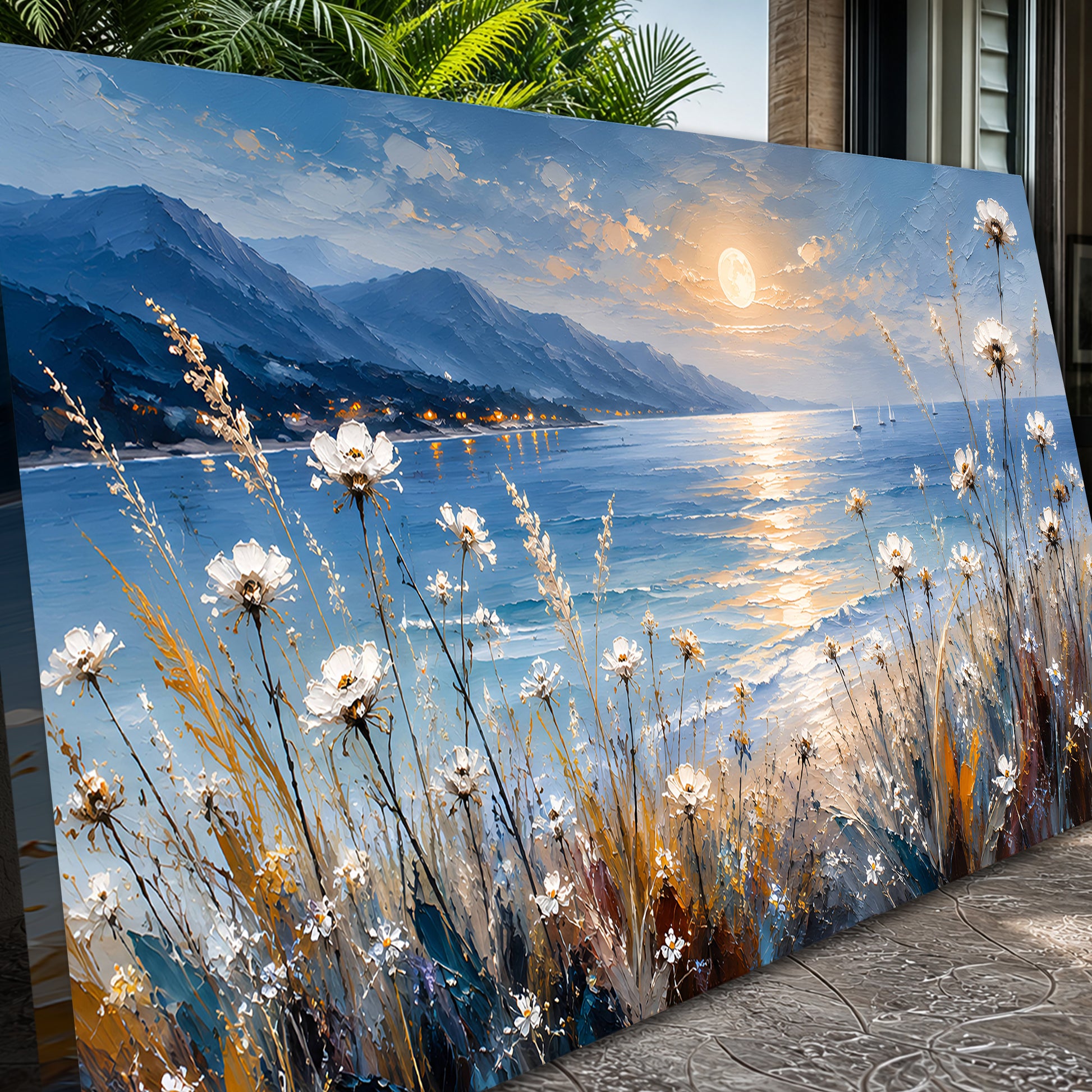 Moonlit Coastal Meadow
