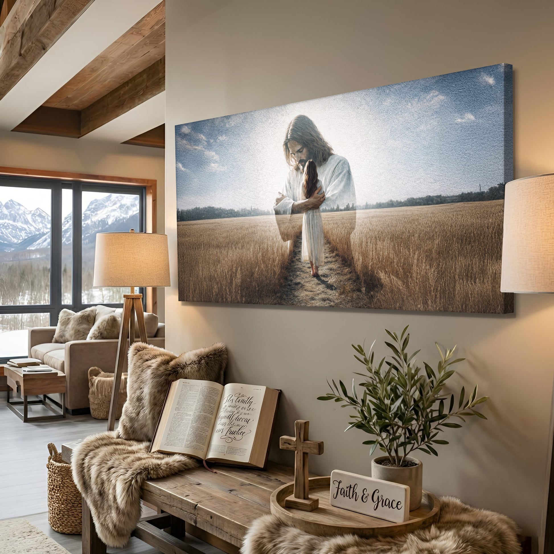 Embraced by God’s Love Faith Wall Art