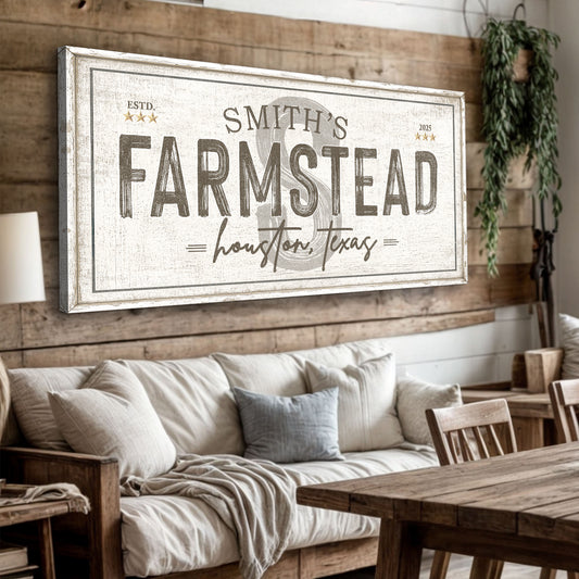 Personalized Rustic Farmstead Wall Sign