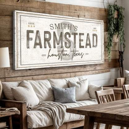 Personalized Rustic Farmstead Wall Sign