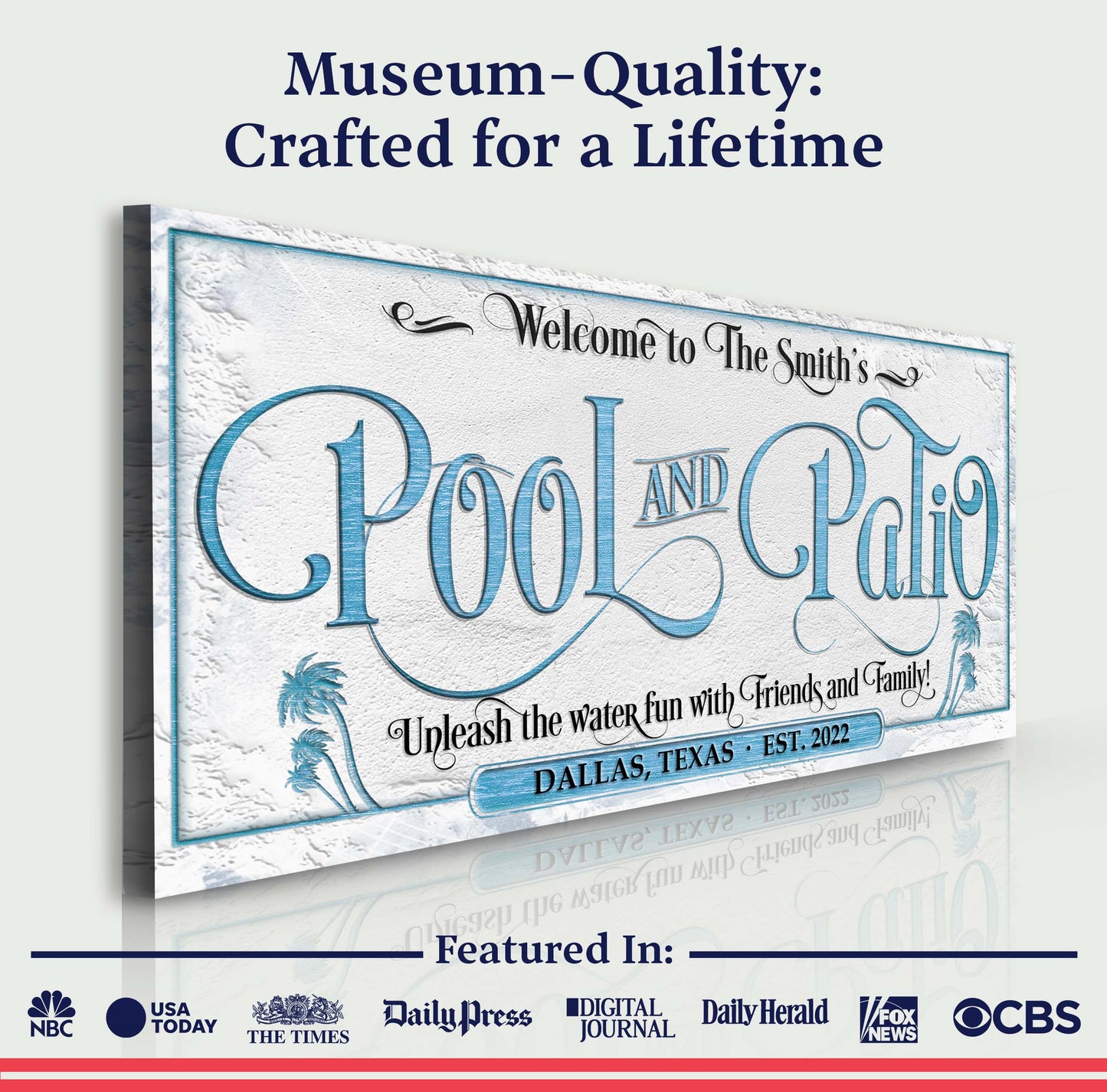 Personalized Pool & Patio Sign Quality  - Image by Tailored Canvases