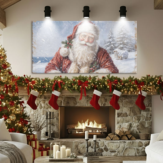 Vintage Santa Claus Christmas Wall Art