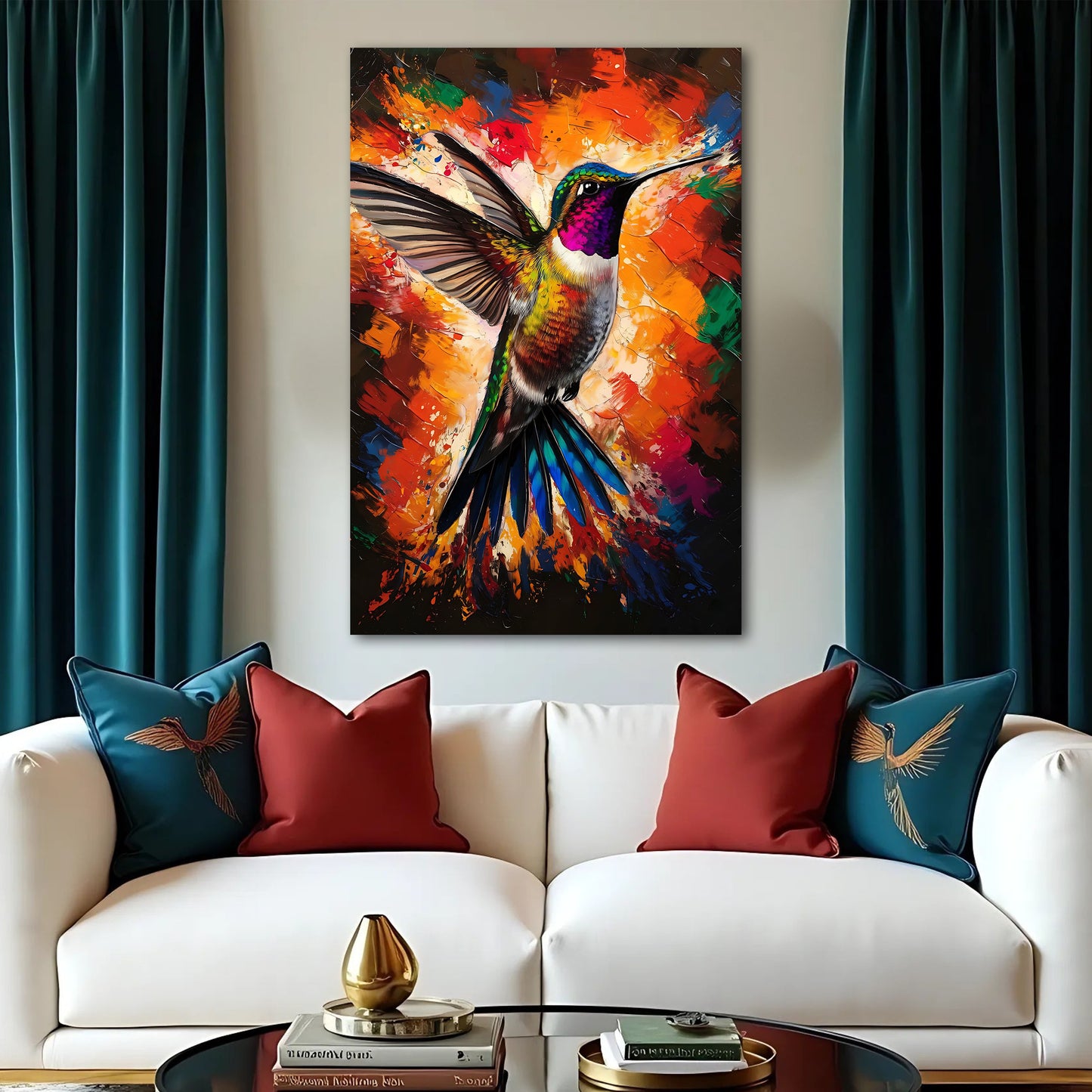 Humming Bird Abstract Wall Art