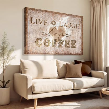 Live, Laugh, Love Coffee Wall Sign