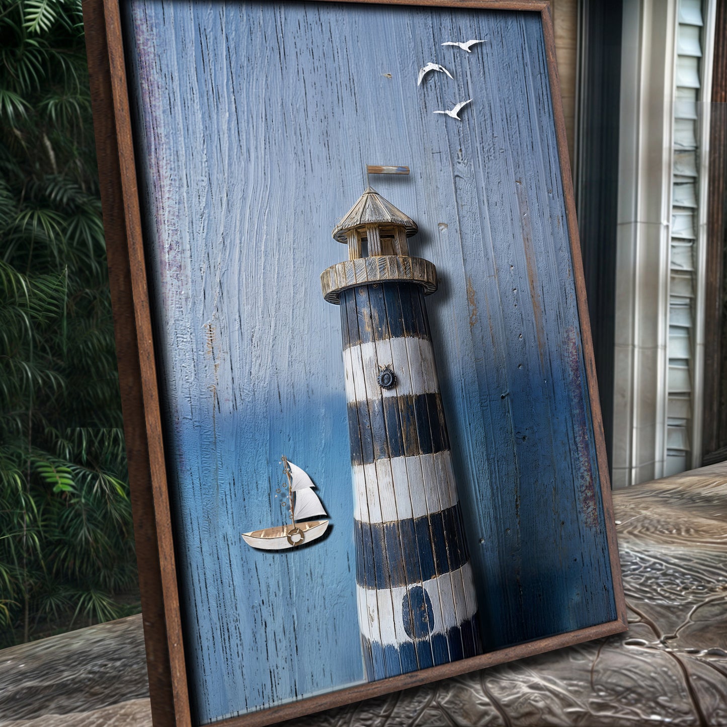 Wooden Lighthouse Coastal Wall Art III