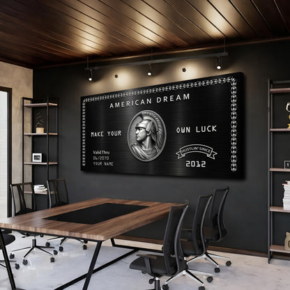 Personalized American Dream “Make Your Own Luck” Wall Sign III