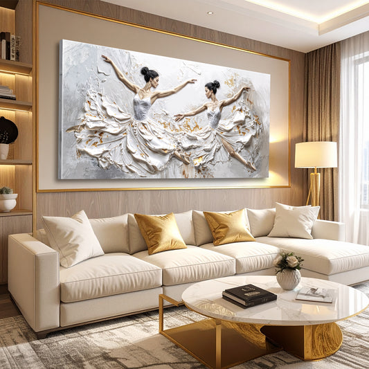 Modern Ethereal Dancers Impasto Wall Art