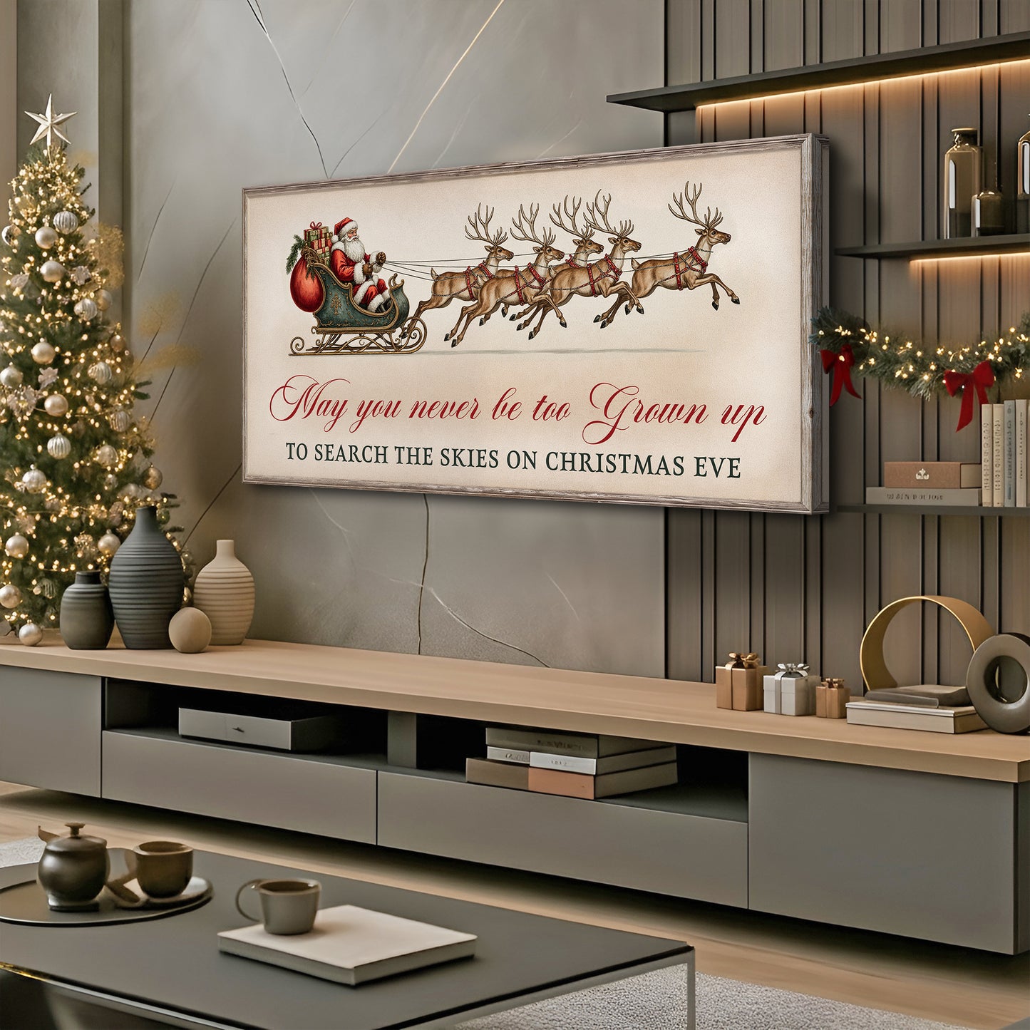 May You Never Be Too Grown Up To Search The Skies On Christmas Eve Sign III