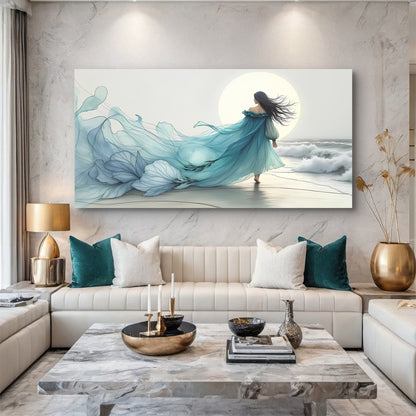 Swirling Winds by the Ocean Abstract Wall Art