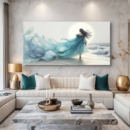 Swirling Winds by the Ocean Abstract Wall Art
