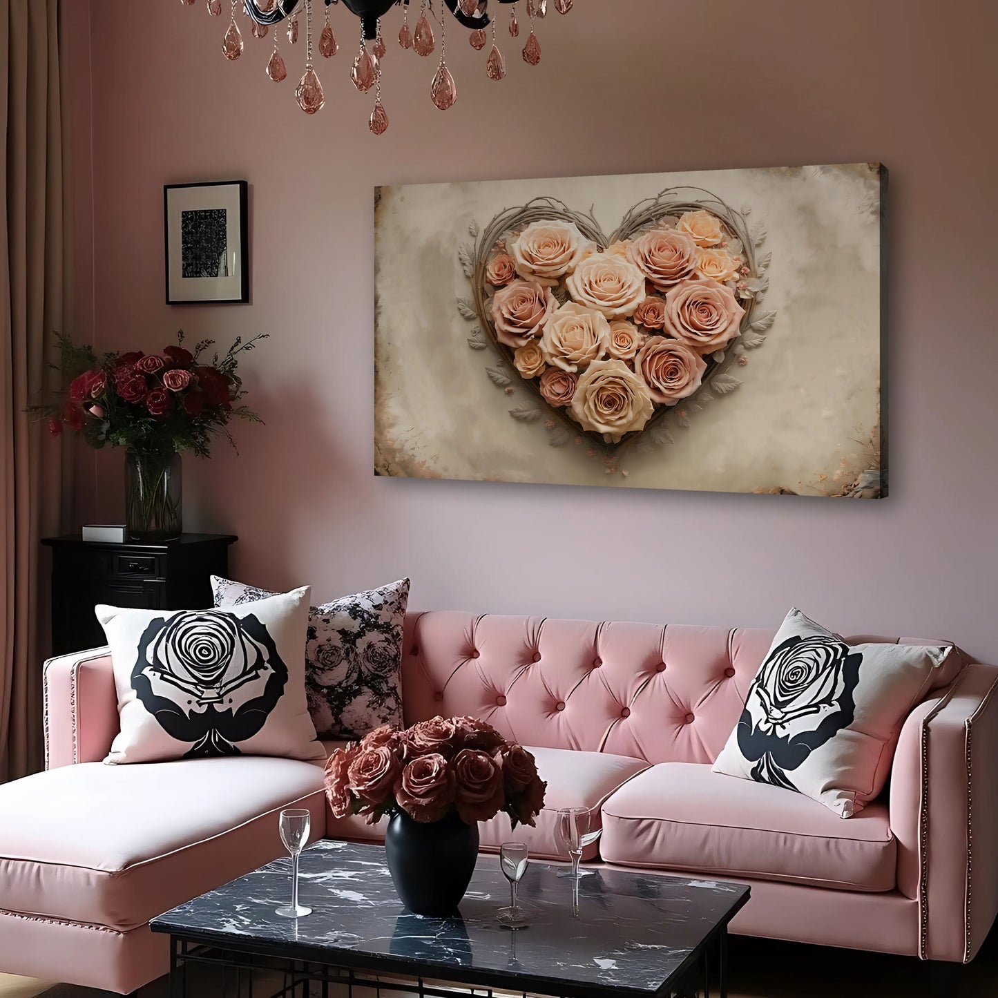 3D Floral Heart Wall Art III