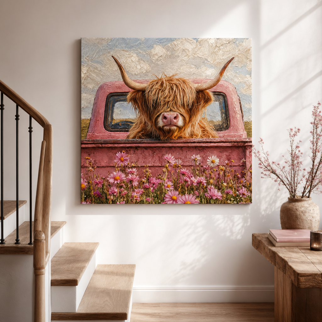 Highland Cow in Bloom