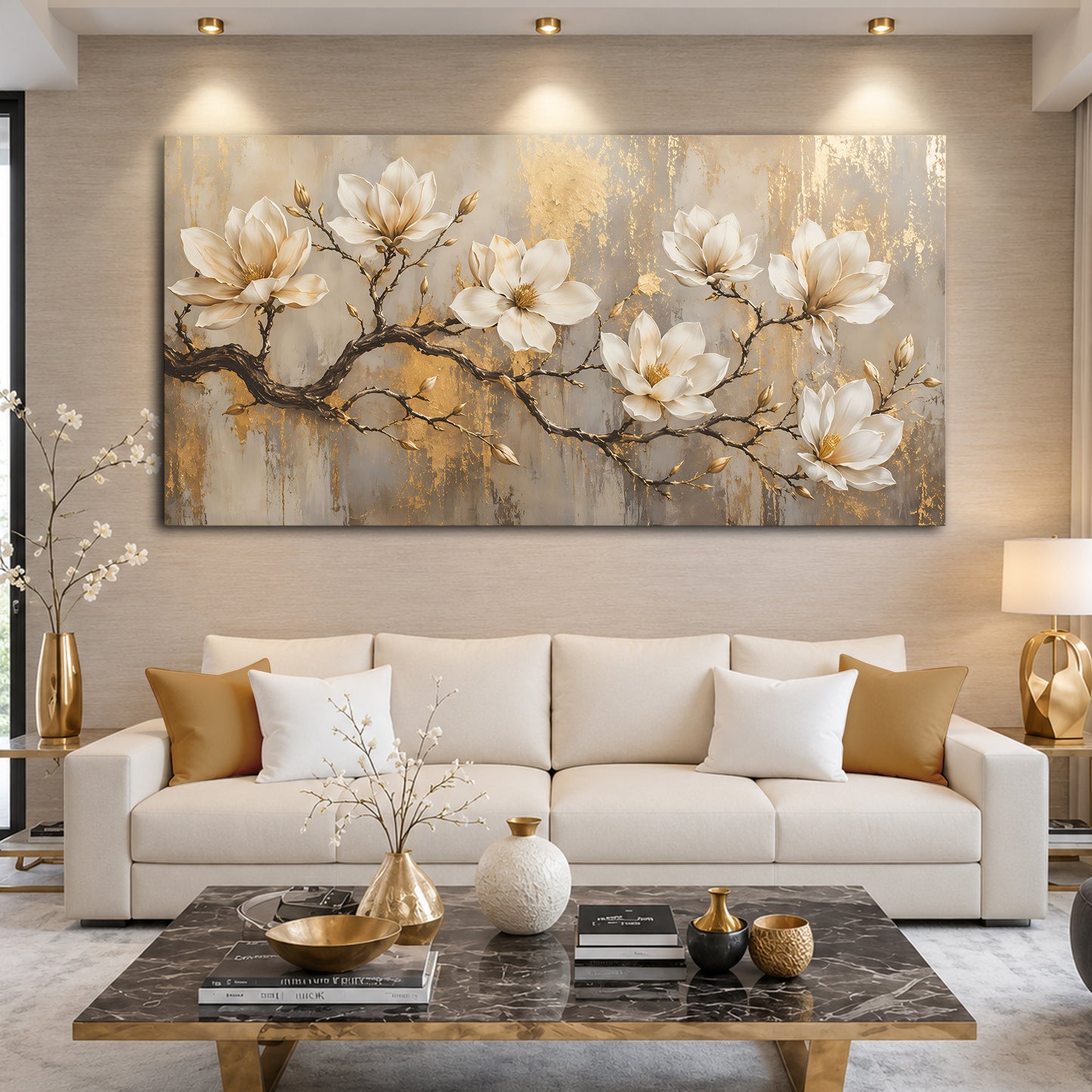 Golden Magnolia Wall Art