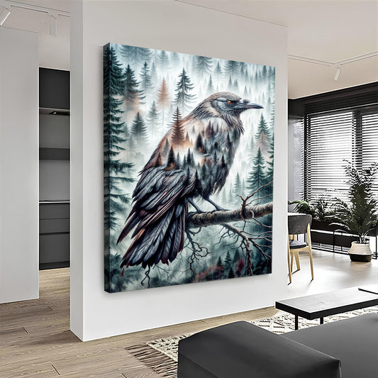 Crow Double Exposure Wall Art