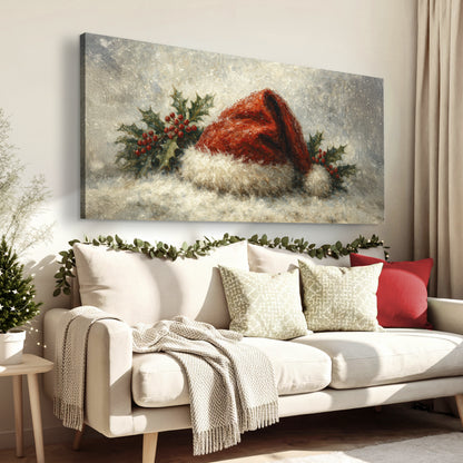 Vintage Santa Hat Christmas Wall Art