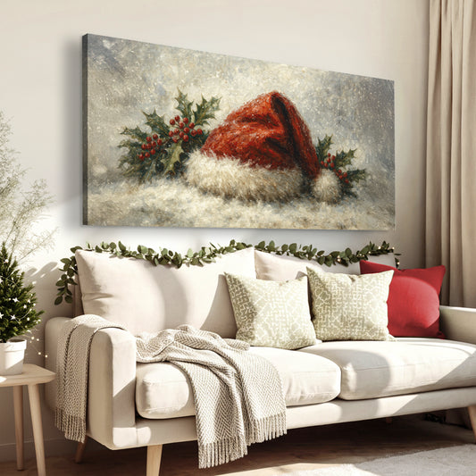 Vintage Santa Hat Christmas Wall Art