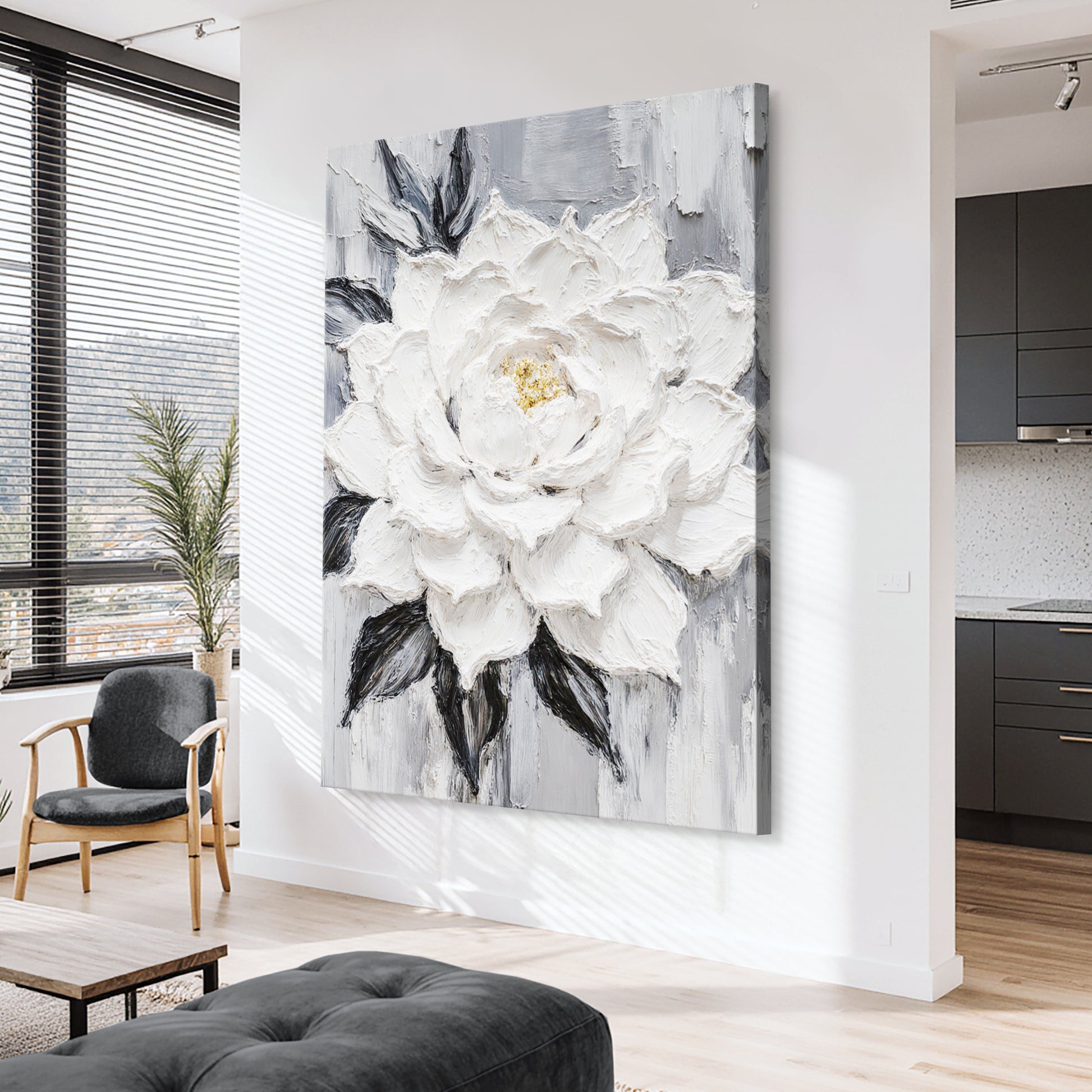 Black and White Floral Wall Art