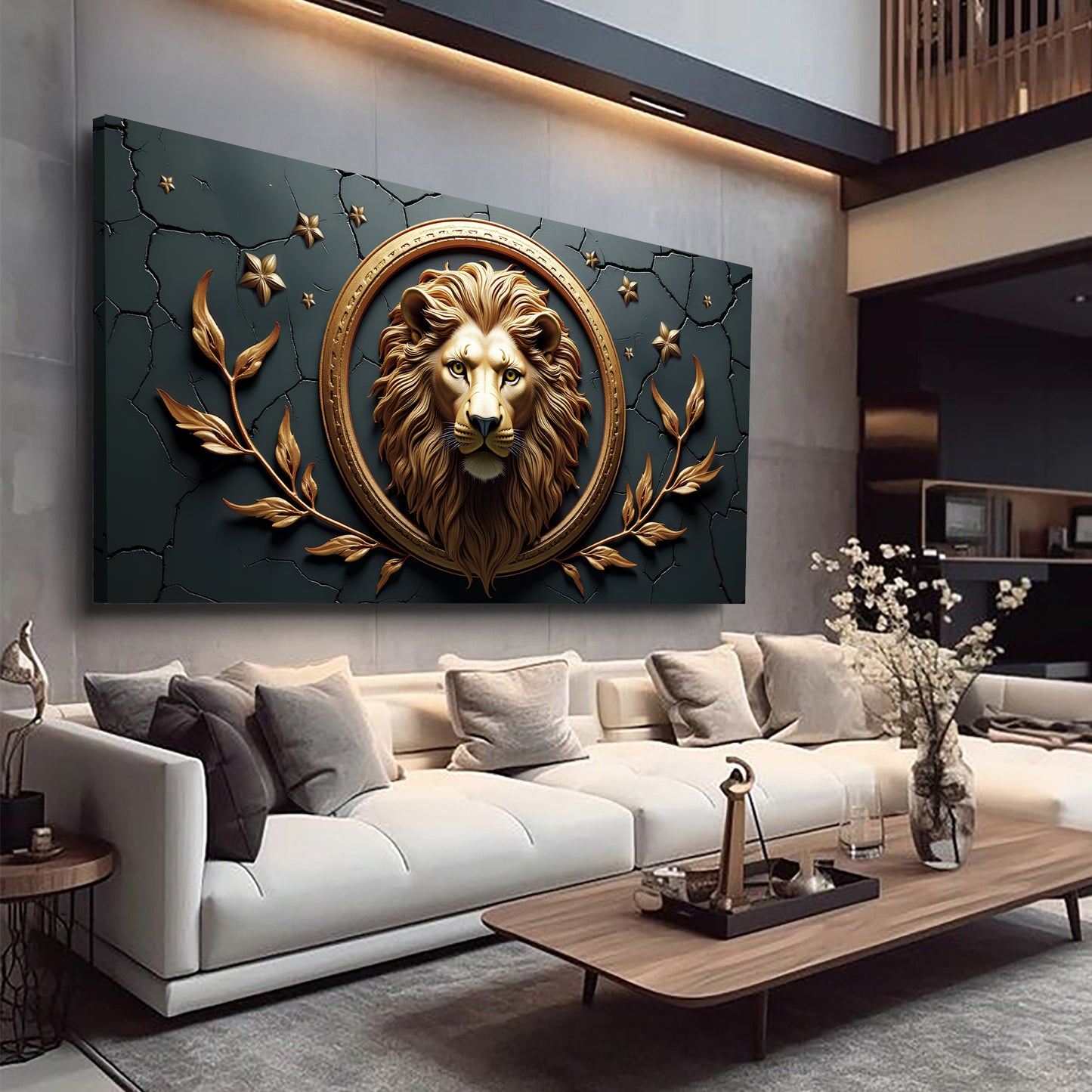 3D Majestic Lion Wall Art