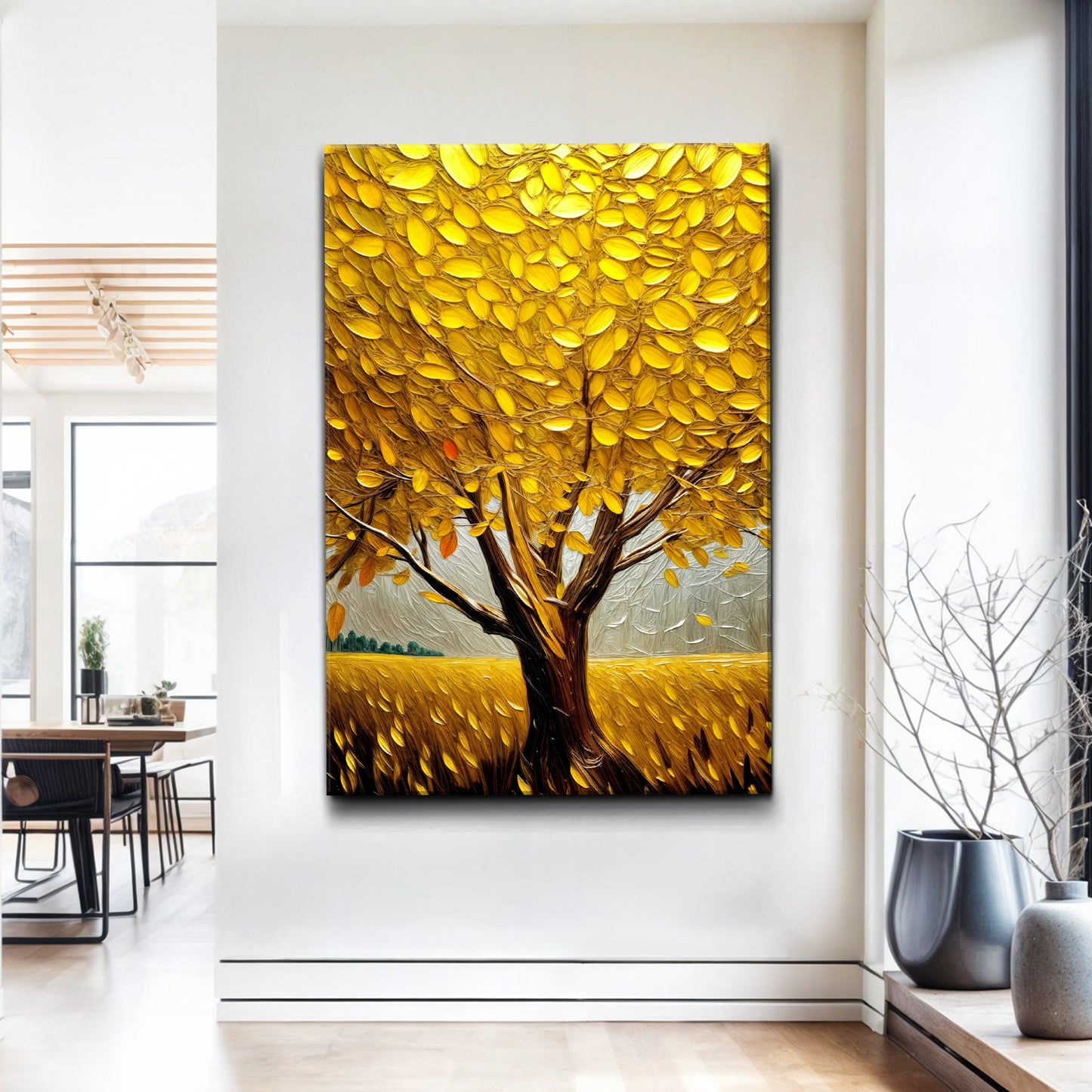 Golden Tree Breeze Wall Art