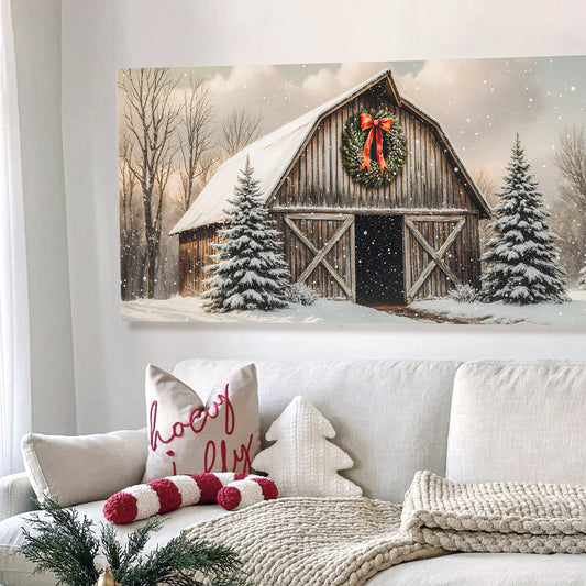 Vintage Christmas Barn Wall Art
