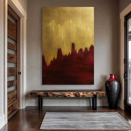 Red and Gold Ascent Wall Art II
