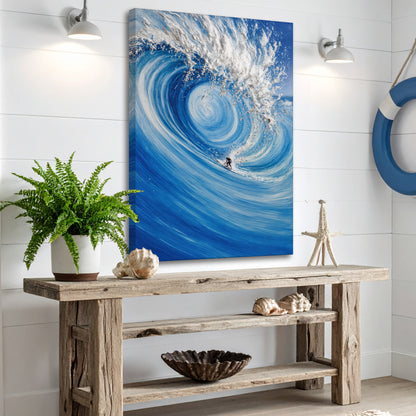 Surf’s Glory With Silver Wave Wall Art