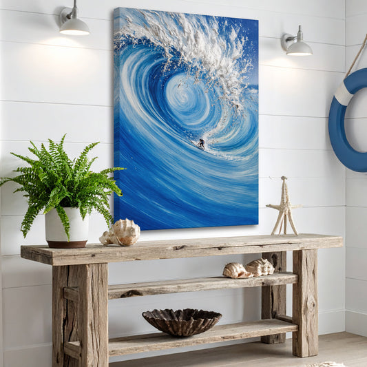 Surf’s Glory With Silver Wave Wall Art