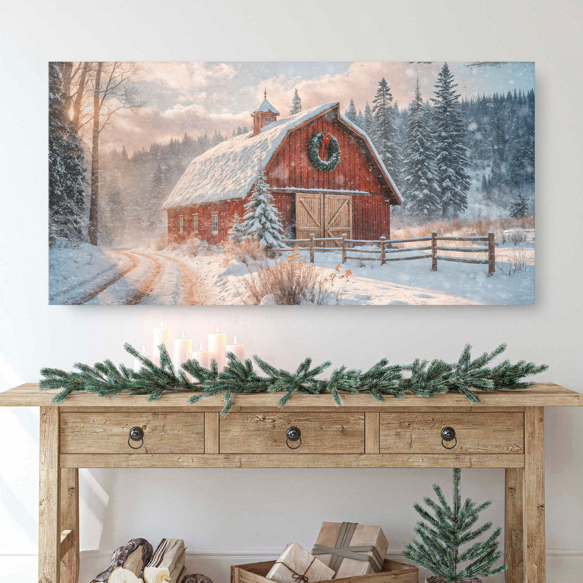 Vintage Christmas Barn Wall Art II