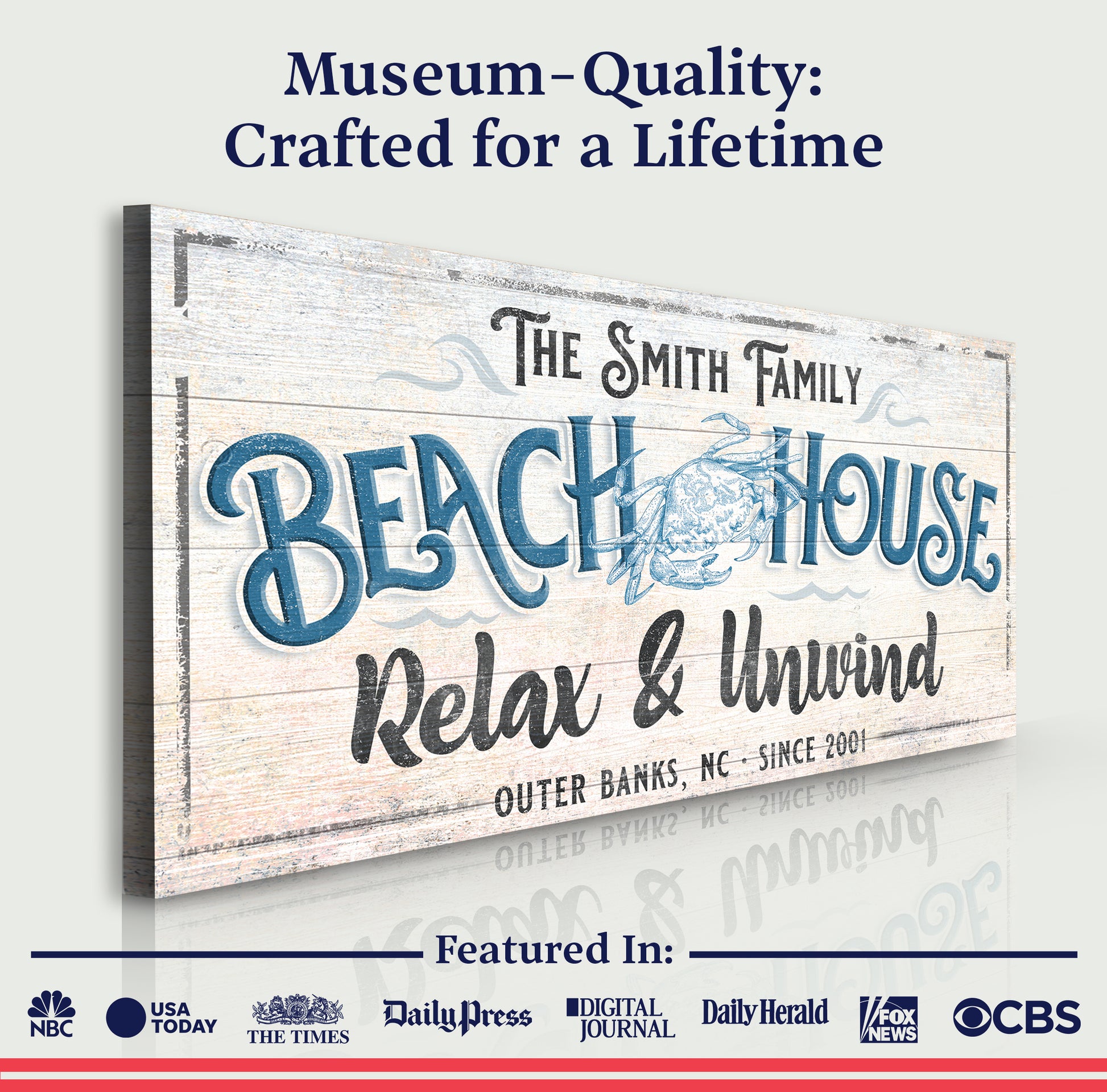 Beach House Sign IV Quality - Image by Tailored Canvases