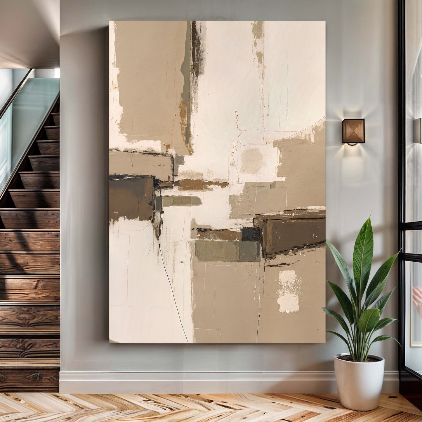 Neutral Earthy Tone Abstract Wall Art