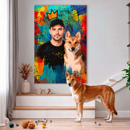 Customized Pet Portrait Abstract Wall Art III