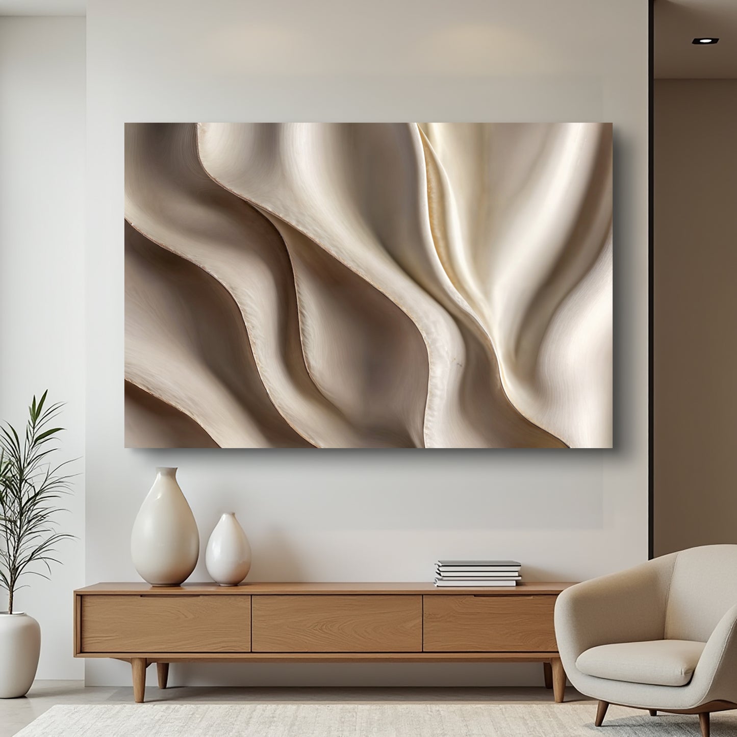 Beyond the Surface – 3D Abstract Waves Wall Art