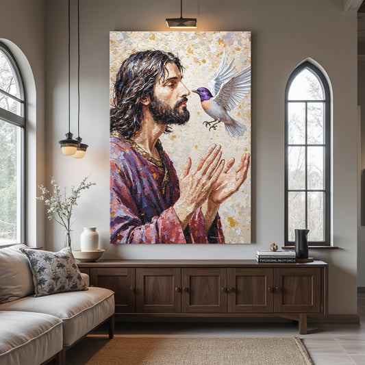 Jesus With Dove Wall Art