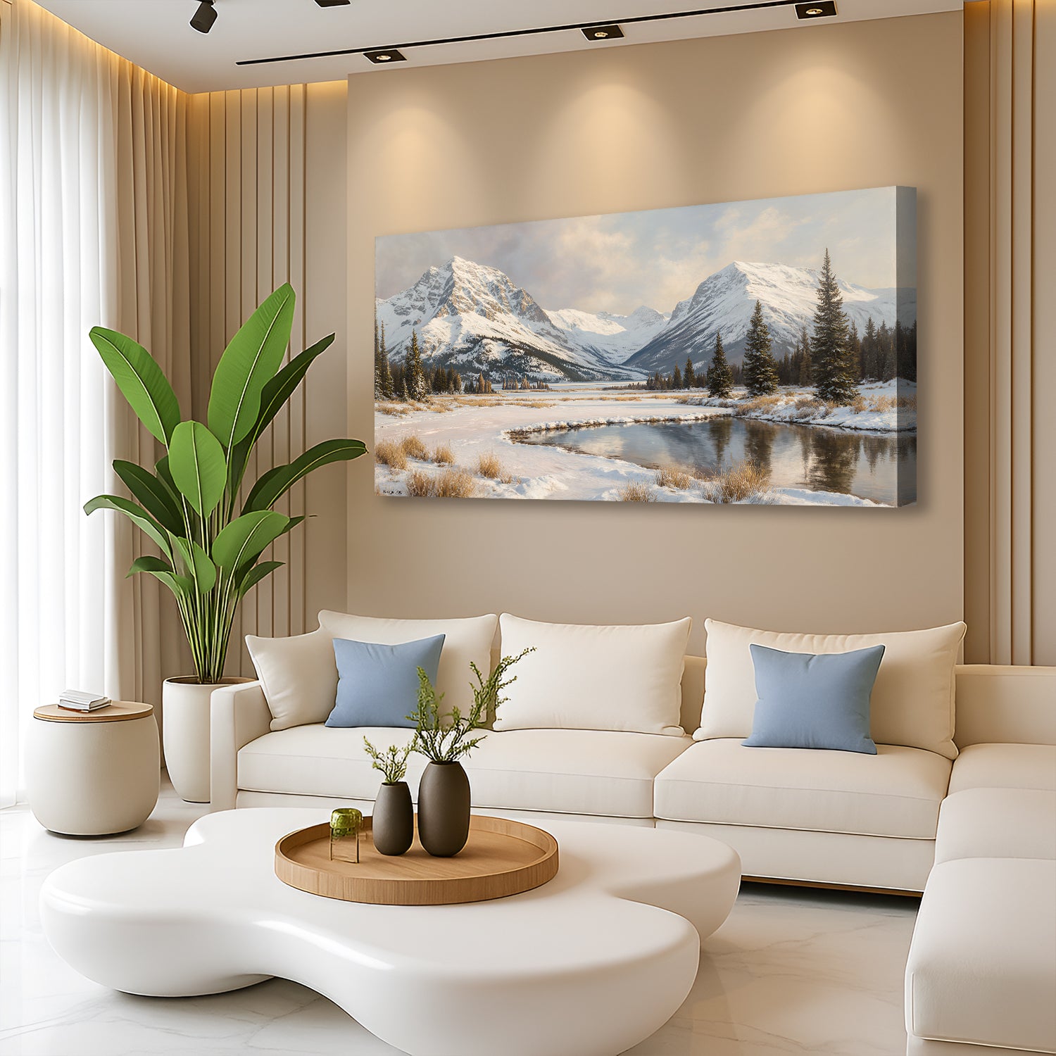 Panoramic Winter Mountain Wall Art