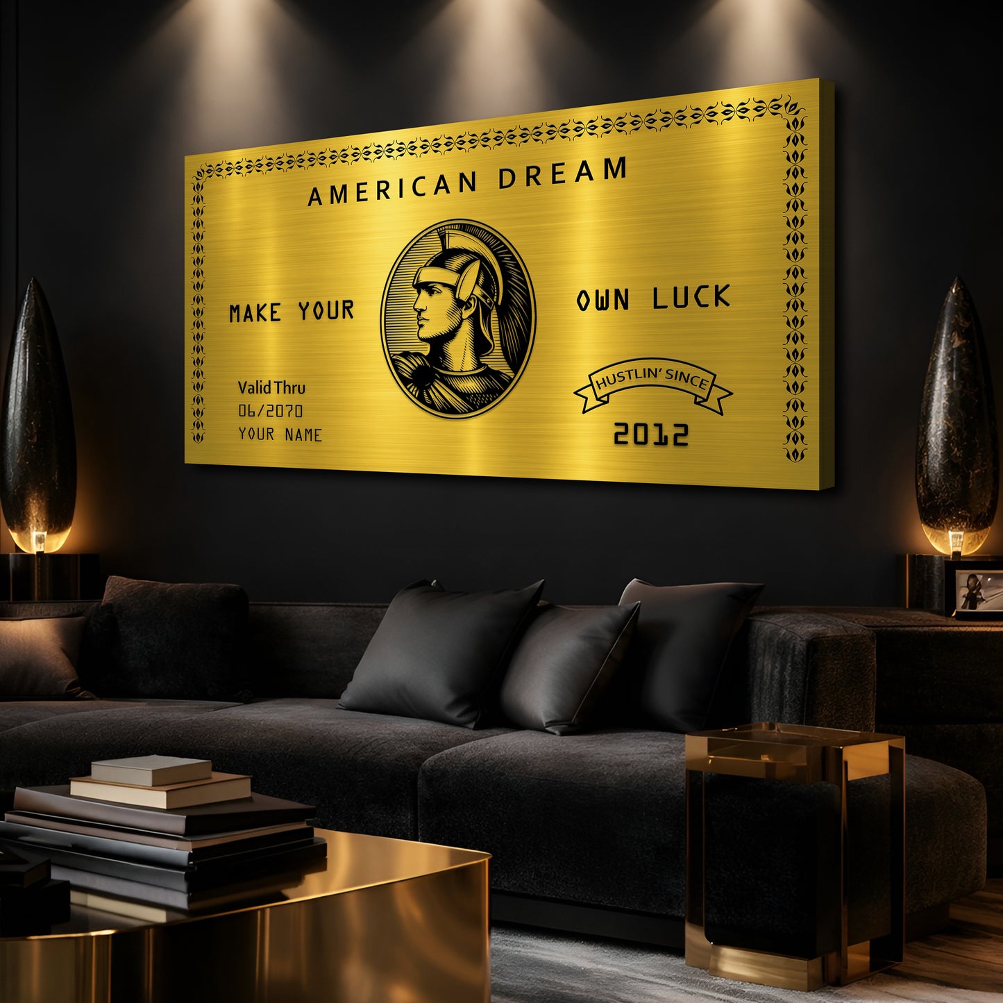 Personalized American Dream “Make Your Own Luck” Wall Sign IV