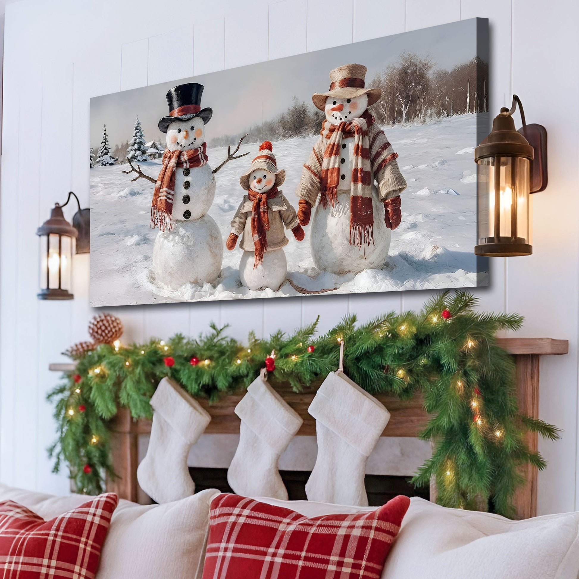 Snowman Smiles Christmas Wall Art