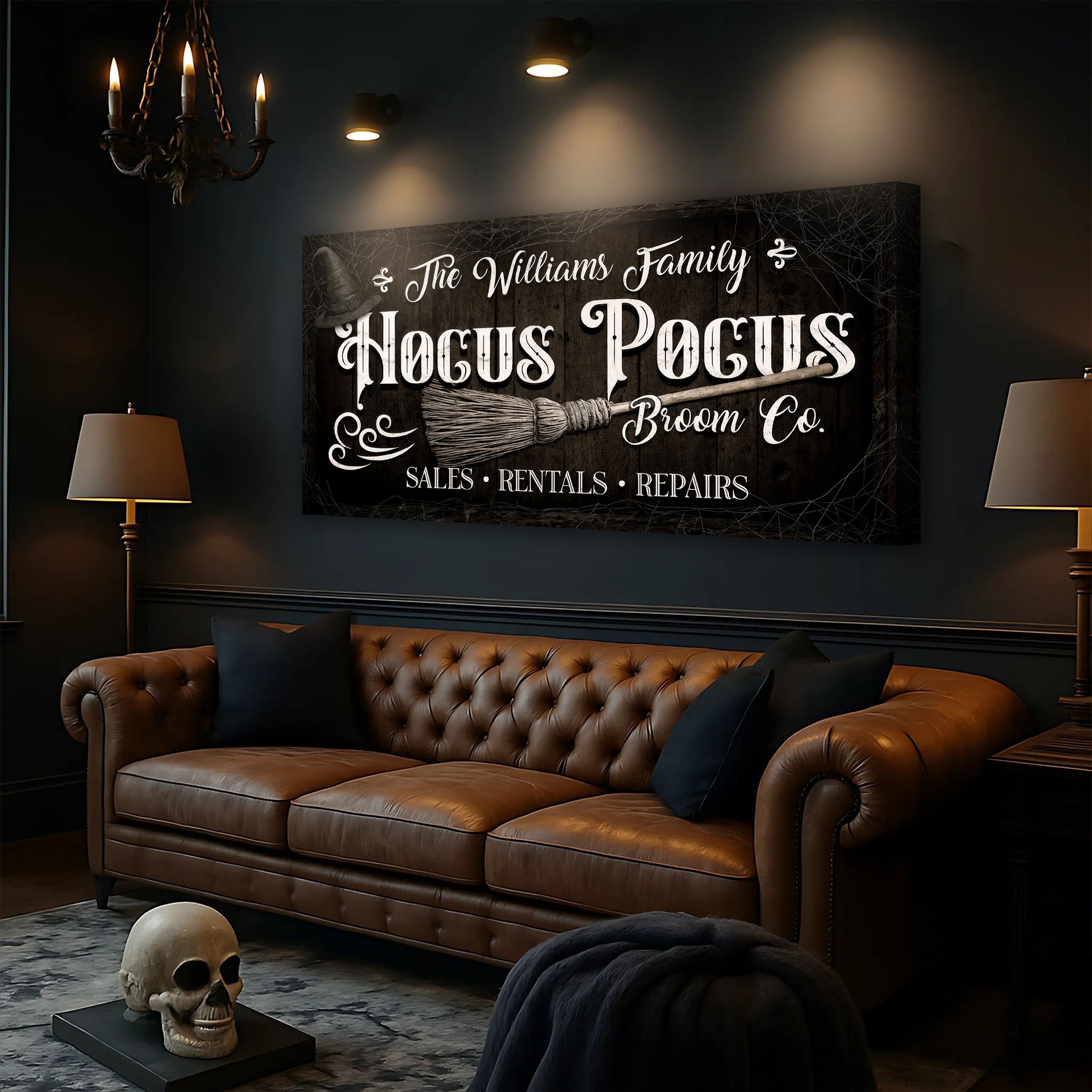 Personalized Hocus Pocus Broom Co. Wall Sign